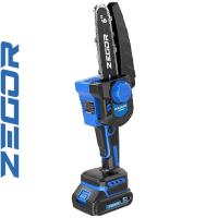 Пила ланцюгова акумуляторна ZEGOR CSAX-21BL-6 (1акум.21В 2Аг/зарядний/кейс/15см/)