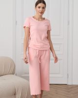 Жіночий комплект з капрі однотонний - в рубчик   S, M, L, XL