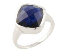 Серебряное кольцо CatalogSilver с сапфиром nano, вес изделия 4,98 гр (1366110) 17.5 размер