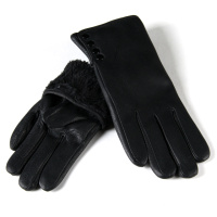 PODIUM Перчатка Женская кожа-олень Paidi 207-4 black плюш Распродажа
