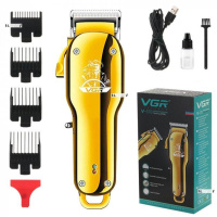 Машинка VGR-678 для стрижки волос и бороды профессиональная аккумуляторная с насадками металлическая