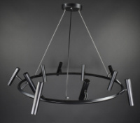 Люстра светодиодная подвесная LED светильник для квартиры на потолок лэд 27745 Черный 40-150х100х100 см.