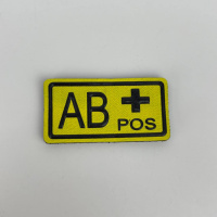 Шеврон на липучке 4 группа крови AB + POS ВСУ (ЗСУ) 7434 5х2,5 см