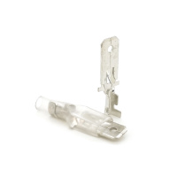 Клемма F2 папа, 6.3 мм, провод 0.5-2.5, изолированная, латунь, c cиликоновым колпачком,100шт в упаковке, цена за упаковку