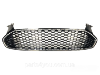 Решетка переднего бампера верхняя Ford Fusion 2013-2016 черные соты мелкие хром обод  DS7Z-8200-BA