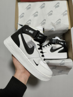 Nike Air Force 1 Utility High White Black Fur