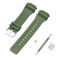 Ремінець для Casio AE-1000W Army Green SI поліуретановий зелений (1051-1019)