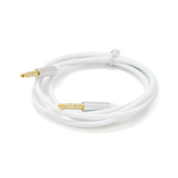 Кабель VEGGIEG AUW-1 AUX Audio DC3.5 папа-папа 1.0м, GOLD Stereo Jack, оплетка, (круглый) White cable, Пакет