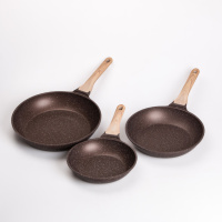 Набір сковорідок універсальних MGC алюмінієвих з антипригарним покриттям 1,2/2/3 л, кавовий