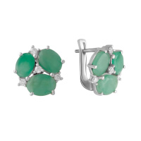 Серебряные серьги CatalogSilver с натуральным изумрудом 6.845ct (2062233)