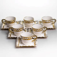 Набір чашок з блюдцями Tiffany 250 мл  6 шт SX61