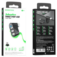 USB HUB Borofon DH3 (Чорний)