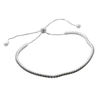 Серебряный браслет CatalogSilver с фианитами, вес изделия 3,83 гр (60002084) adjustable размер