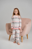 Пижама с брюками на девочку с принтом олени.   3-4, 5-6, 7-8 років