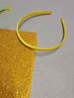 Обруч (заготовка) пластик с атласной лентой/ 0.9 см/ жёлтый