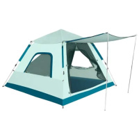 Палатка кемпинговая  3-местная с тентом 235*235*155 см синий LU005BL