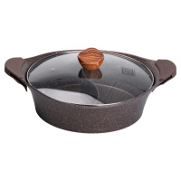 Каструля з роздільником для шабу-шабу MGC алюмінієва 4 л з антипригарним покриттям, кавовий