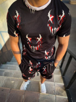 Чорний чоловічий літній модний спортивний костюм | 42-5/653