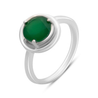 Серебряное кольцо CatalogSilver с натуральным агатом 1.8ct, вес изделия 3,29 гр (2171119) 17 размер