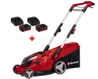 Професійна газонокосарка акумуляторна Einhell GE-CM 36/41 Li - Solo : з АКБ 2шт 18V 4.0 Ah + 2 шт ЗП, 41 см ширина