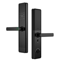 Умный дверной замок кодовый с Bluetooth, отпечатком пальца и ключ-картой,черный