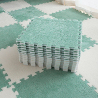 Коврик-пазл с плюшевым покрытием, термоковрик, мягкий детский мат, 60*150см, 10 пазлов, цвет зеленый