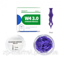 Клинці діамантові W4 3.0, глибокі фіолетові, 40шт Dentpark