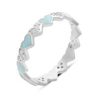 Серебряное кольцо CatalogSilver с фианитами, емаллю, вес изделия 1,51 гр (60002260) 16.5 размер