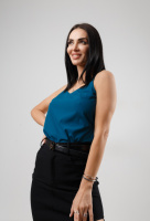 Жіноча літня блузка «Infiniti» оптом | Норма и батал Морська хвиля, 42-44