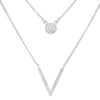 Серебряное колье CatalogSilver с фианитами, вес изделия 3,43 гр (2184010) 450500 размер