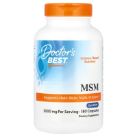 Метилсульфонілметан, МСМ, 3000 мг, MSM with OptiMSM, Doctor's Best, 180 капсул
