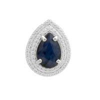 Серебряная подвеска CatalogSilver с сапфиром 2.863ct, фианитами (2180333)