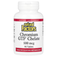 Хром GTF Хелат, 500 мкг, Chromium GTF Chelate, Natural Factors, 90 таблеток