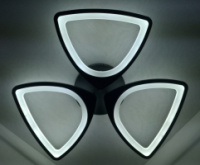 Люстра светодиодная потолочная LED светильник для квартиры на потолок лэд с пультом 25596 Черный 9х63х63 см.