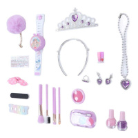 Дитяча косметика в м'якому кейсі, тіні, лаки, помади, набір пензлів.