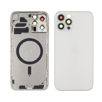 Корпус для Apple iPhone 12 Pro Max Silver (серебристый) с задним стеклом, рамкой и стеклом камеры