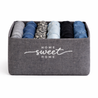 Корзинка ORGANIZE из оксфорда  для хранения вещей «SWEET HOME» в размере L (серый)