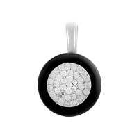 Серебряная подвеска CatalogSilver с ониксом, фианитами (2169567)