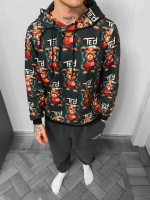 Зелений чоловічий худі з ведмедиком