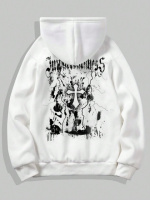 Біле чоловіче стильне оверсайз худі з трендовим дизайном