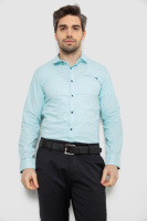 Сорочка чоловіча однотонна з принтом, колір блакитний, 186R2011