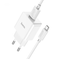 Сетевое зарядное устройство Hoco C106A USB белое + кабель USB to MicroUSB