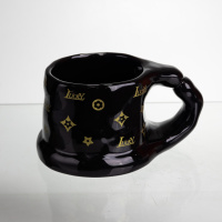 Чашка фарфоровая 500 (мл) оригинальная кружка на подарок чашка для чая и кофе Черный FM-11B