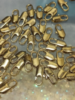 Замок бижутерный.   Размер 1,5 см. цвет золото. упаковка 5 шт