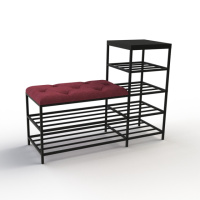 Банкетка для обуви Барселона-1 100см велюр красный/черный 4-5-9005