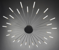 Люстра светодиодная потолочная LED светильник для квартиры на потолок лэд 27945 Черный 8х125х125 см.