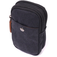 Сумка-чохол на пояс з металевим карабіном із текстилю 722223 Чорний