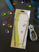 Спицы для вязания металлические на тросике № 4.5. Длина 80 см.