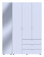 Комплект шкафов для одежды Doros Гелар (2 шт.) 155х49,5х203,4 см Зеркало/Белый (DRS-011185)
