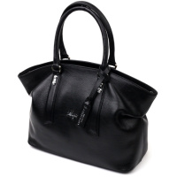 Вместительная женская сумка KARYA 20881 кожаная Черный